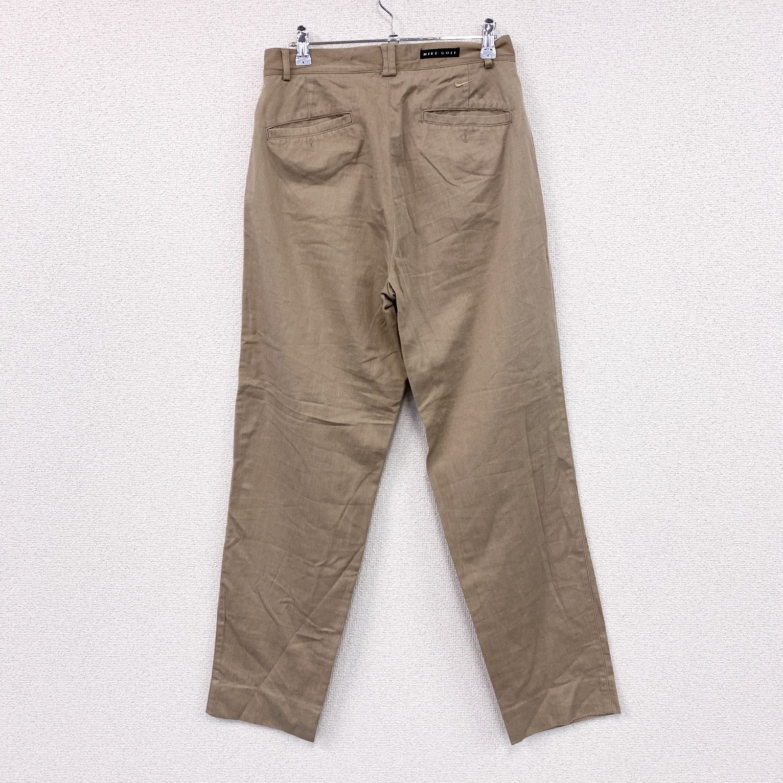 00s　NIKE GOLF　ナイキ ゴルフ　スラックス　チノパンツ　ヴィンテージ　タック入り　ベージュ　30サイズ