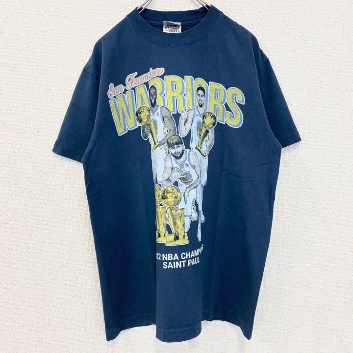 古着 used　SHAKA WEAR　半袖ビッグプリントTシャツ　2022　NBA　サンフランシスコ　バスケ　ネイビー　Mサイズ