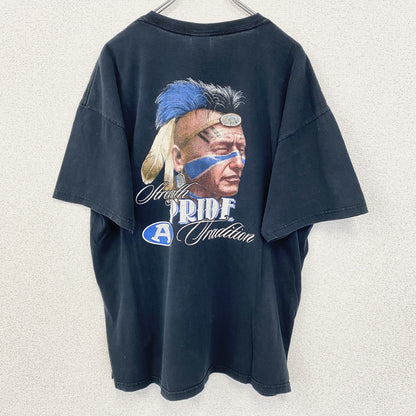 古着 used　GILDAN ギルダン　半袖プリントTシャツ　ビッグT　カジュアルデザイン　クルーネック　黒　レトロ　XLサイズ