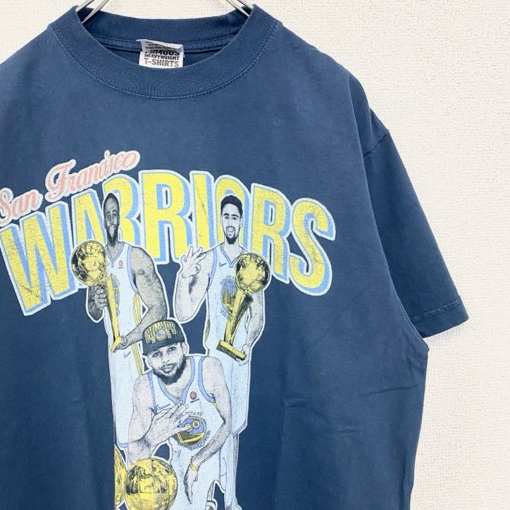 古着 used　SHAKA WEAR　半袖ビッグプリントTシャツ　2022　NBA　サンフランシスコ　バスケ　ネイビー　Mサイズ