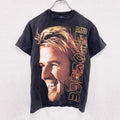 90s～　W.N.T.　BECKHAM　ベッカム　半袖Tシャツ　人物T　ヴィンテージ　黒　ブラック　Mサイズ