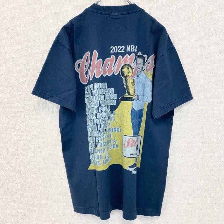 古着 used　SHAKA WEAR　半袖ビッグプリントTシャツ　2022　NBA　サンフランシスコ　バスケ　ネイビー　Mサイズ