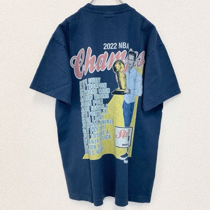 古着 used　SHAKA WEAR　半袖ビッグプリントTシャツ　2022　NBA　サンフランシスコ　バスケ　ネイビー　Mサイズ