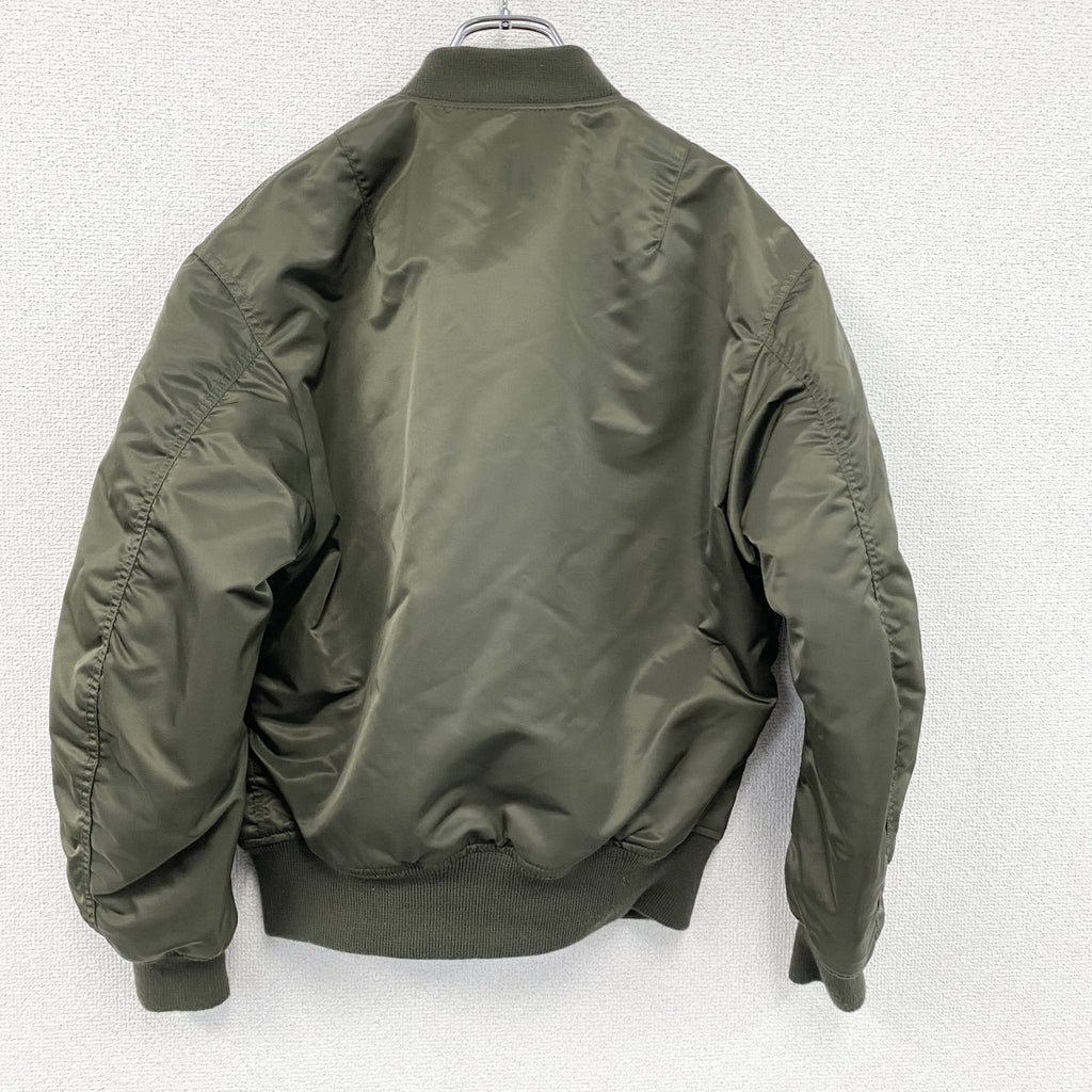 UNIQLO　ユニクロ　リバーシブルフルジップブルゾン/MA-1　中綿入り　比翼仕立て　カーキ　紺　ネイビー　Mサイズ