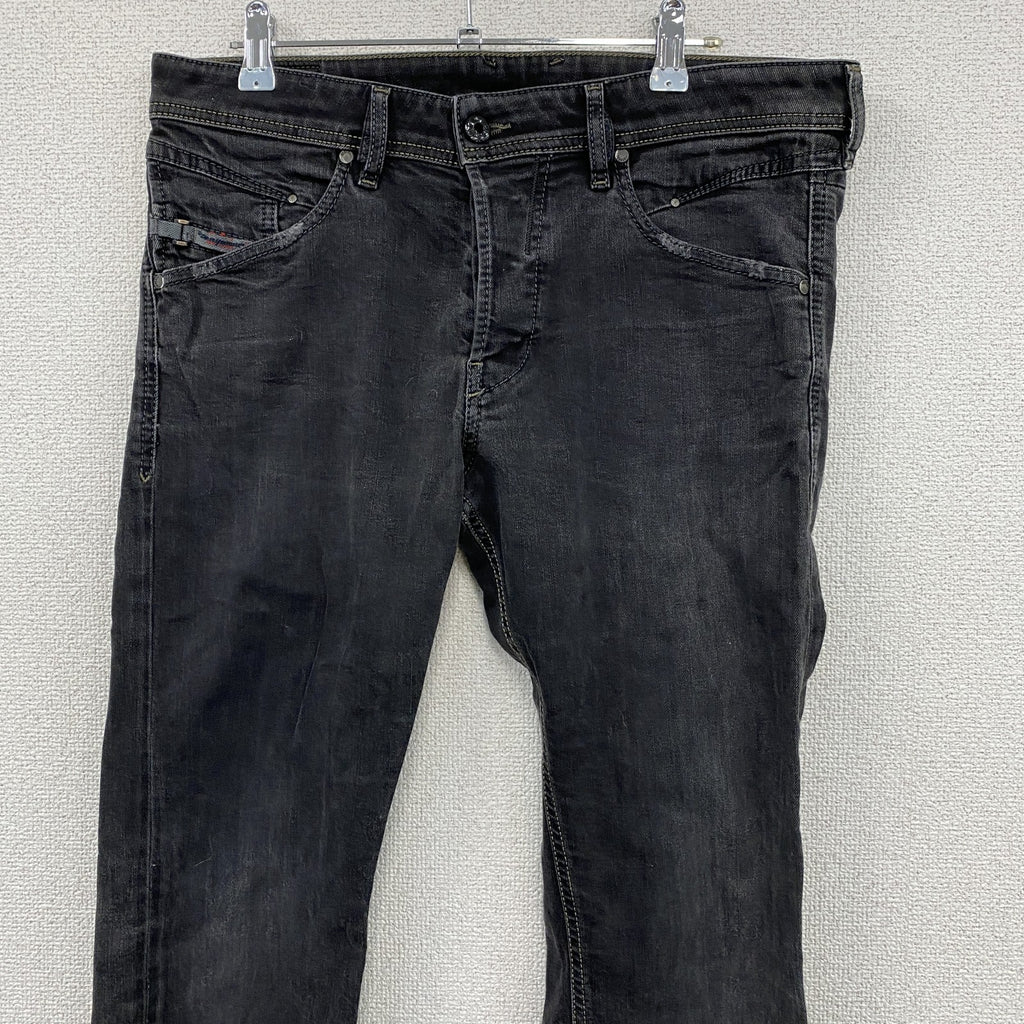 DIESEL　ディーゼル　ブラックデニムスキニーパンツ/ジーンズ　ボタンフライ　黒　ブラック　W33サイズ