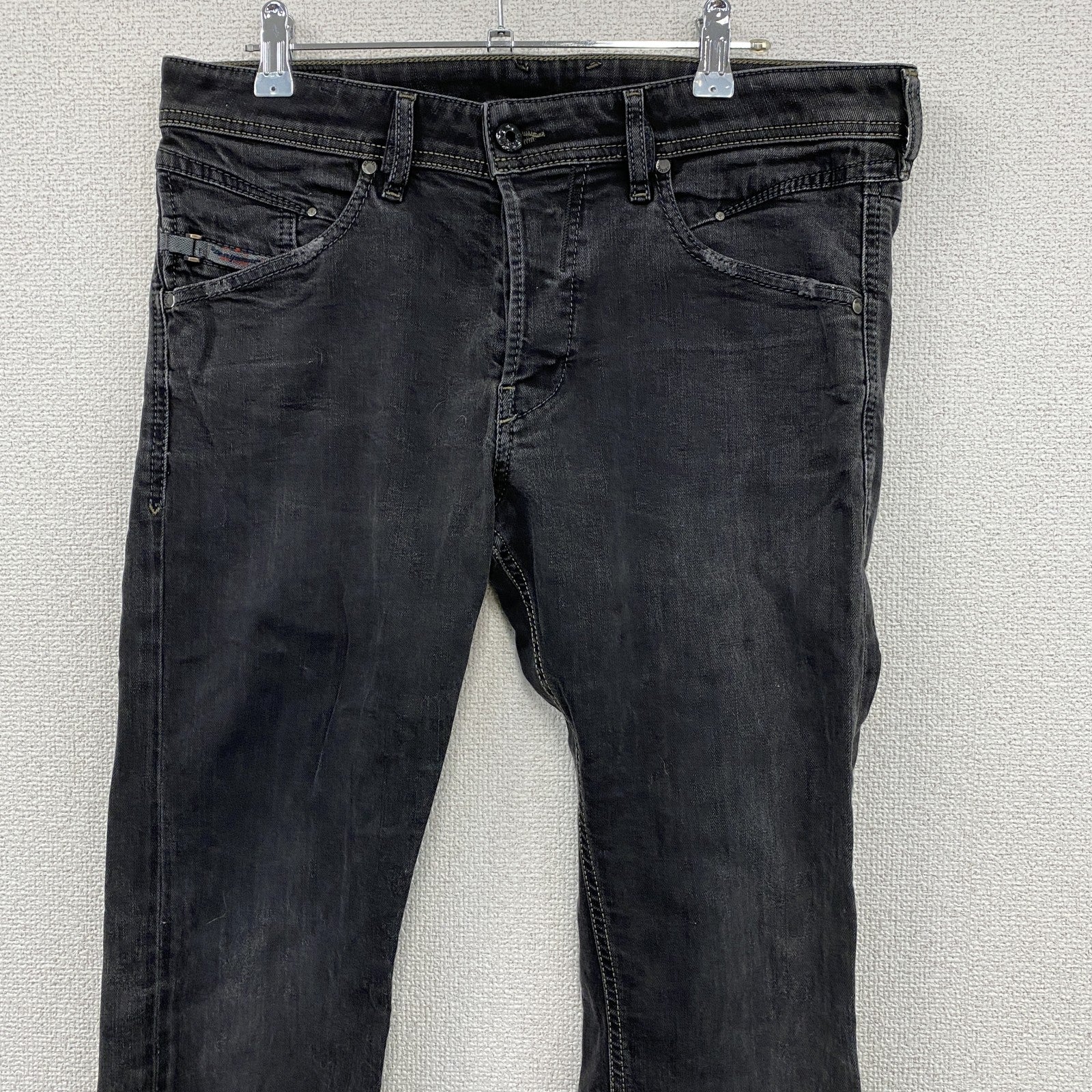 DIESEL　ディーゼル　ブラックデニムスキニーパンツ/ジーンズ　ボタンフライ　黒　ブラック　W33サイズ