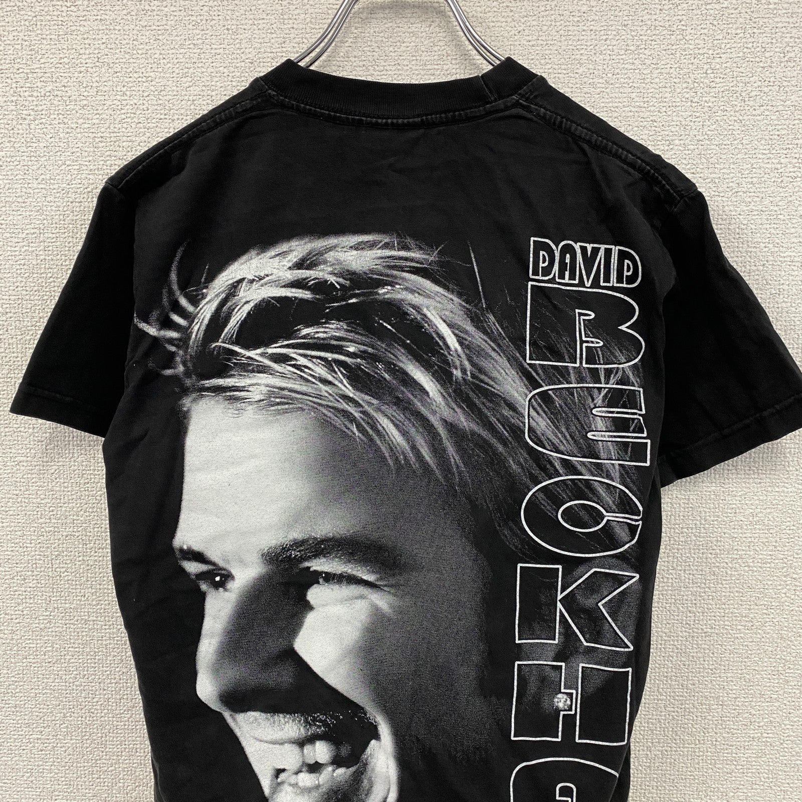 90s～　W.N.T.　BECKHAM　ベッカム　半袖Tシャツ　人物T　ヴィンテージ　黒　ブラック　Mサイズ