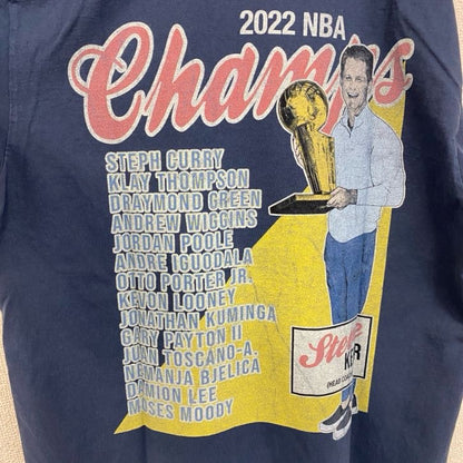 古着 used　SHAKA WEAR　半袖ビッグプリントTシャツ　2022　NBA　サンフランシスコ　バスケ　ネイビー　Mサイズ