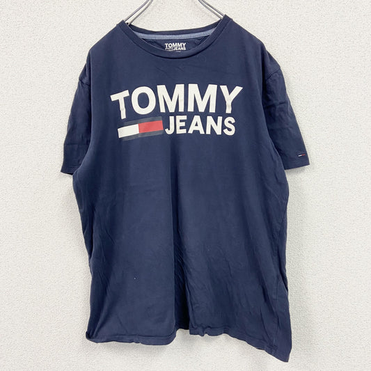 TOMMY JEANS　トミージーンズ　半袖プリントTシャツ　紺　ネイビー　Lサイズ