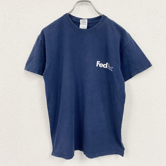 GILDAN　FedEx　フェデックス　半袖プリントTシャツ　企業T　紺　ネイビー　Mサイズ