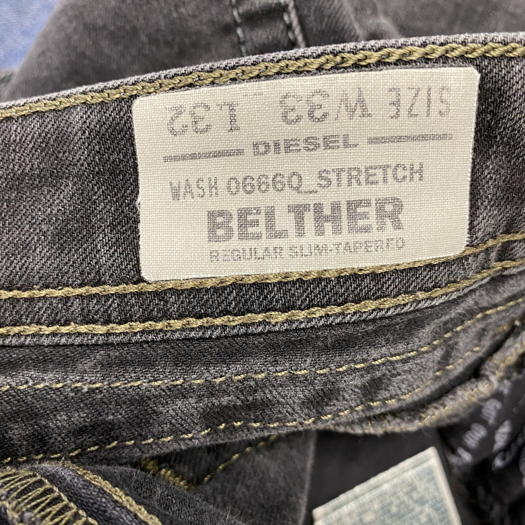 DIESEL　ディーゼル　ブラックデニムスキニーパンツ/ジーンズ　ボタンフライ　黒　ブラック　W33サイズ