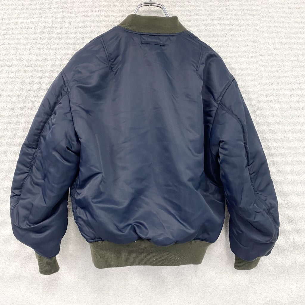 UNIQLO　ユニクロ　リバーシブルフルジップブルゾン/MA-1　中綿入り　比翼仕立て　カーキ　紺　ネイビー　Mサイズ