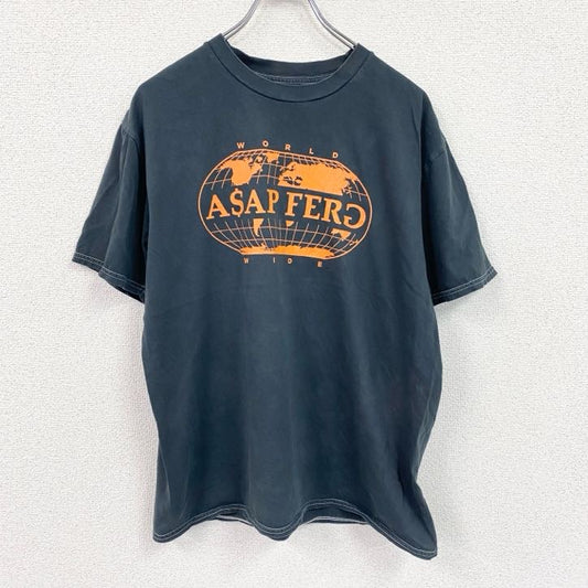 ASAP FERG　エイサップファーグ　半袖プリントTシャツ　ラップT　ヒップホップ　灰色　グレー　Mサイズ