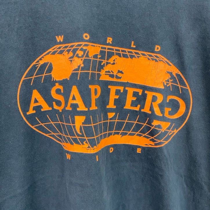 ASAP FERG　エイサップファーグ　半袖プリントTシャツ　ラップT　ヒップホップ　灰色　グレー　Mサイズ