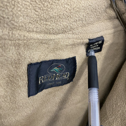 ～00s　RED HEAD　レッドヘッド　フルジップダックベスト　裏ボア　ヴィンテージ　カーキ　XLサイズ