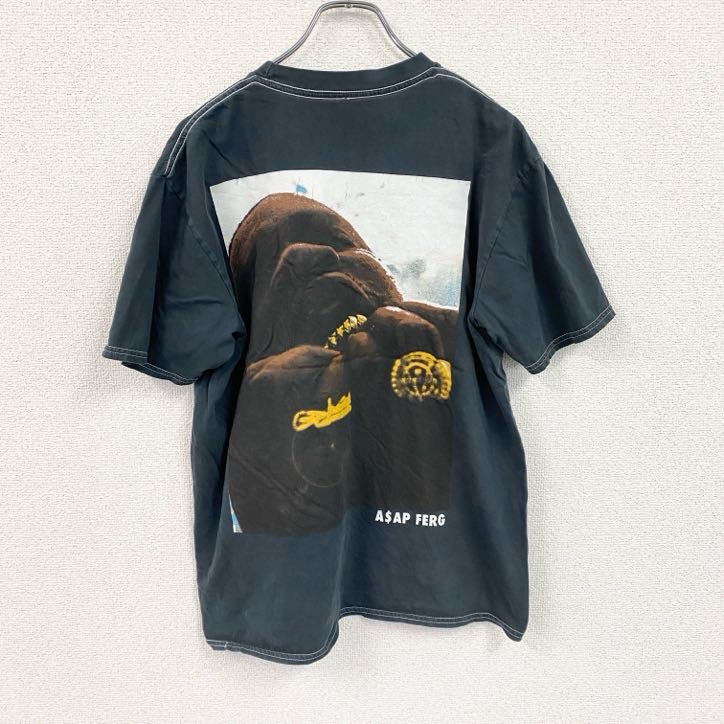 ASAP FERG　エイサップファーグ　半袖プリントTシャツ　ラップT　ヒップホップ　灰色　グレー　Mサイズ
