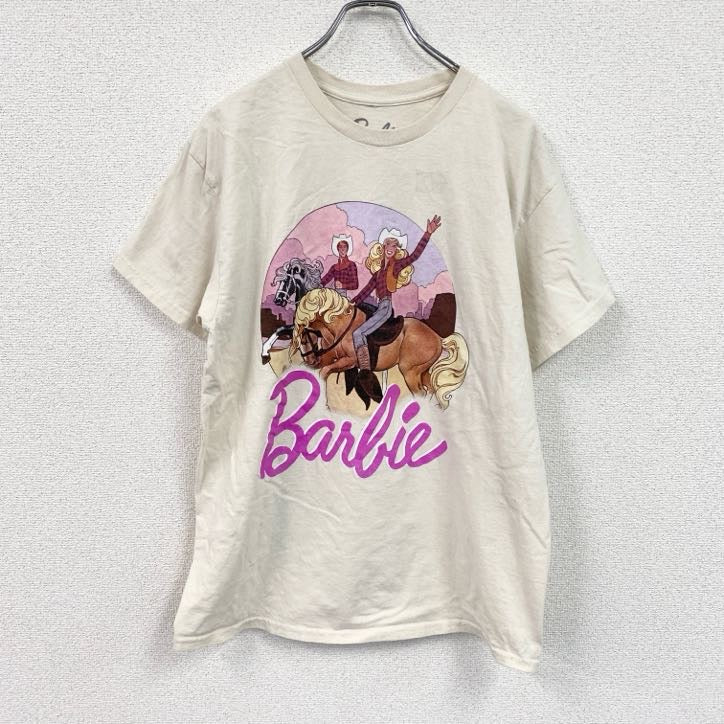 Barbie　バービー　半袖プリントTシャツ　キャラクターT　アイボリー　Lサイズ
