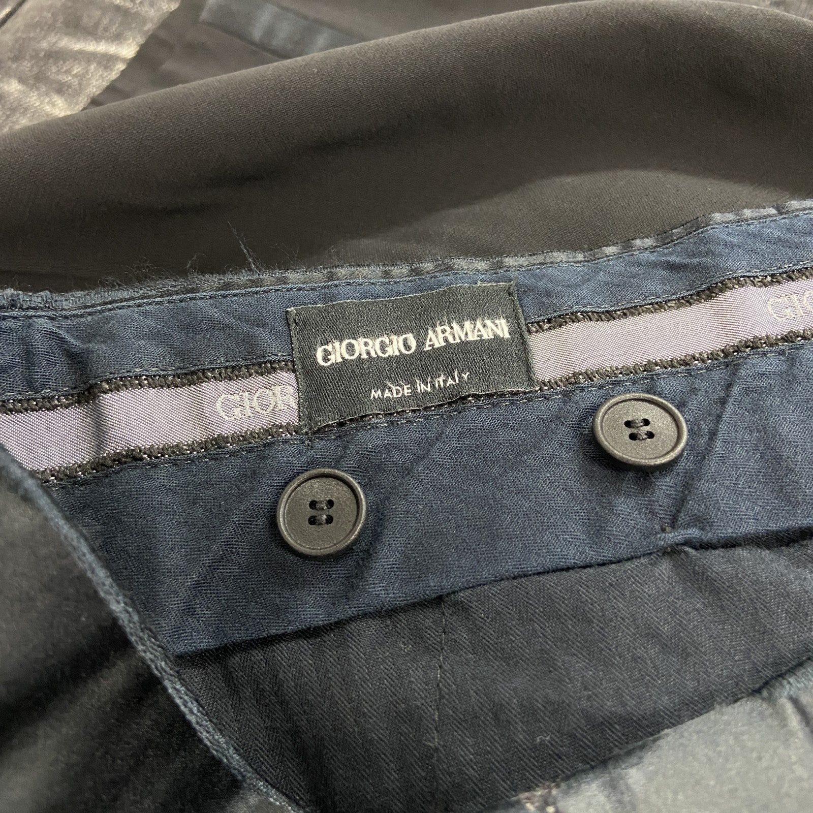 GIORGIO ARMANI　ジョルジオアルマーニ　タキシードパンツ　サイドライン　黒　ブラック