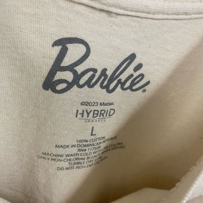 Barbie　バービー　半袖プリントTシャツ　キャラクターT　アイボリー　Lサイズ