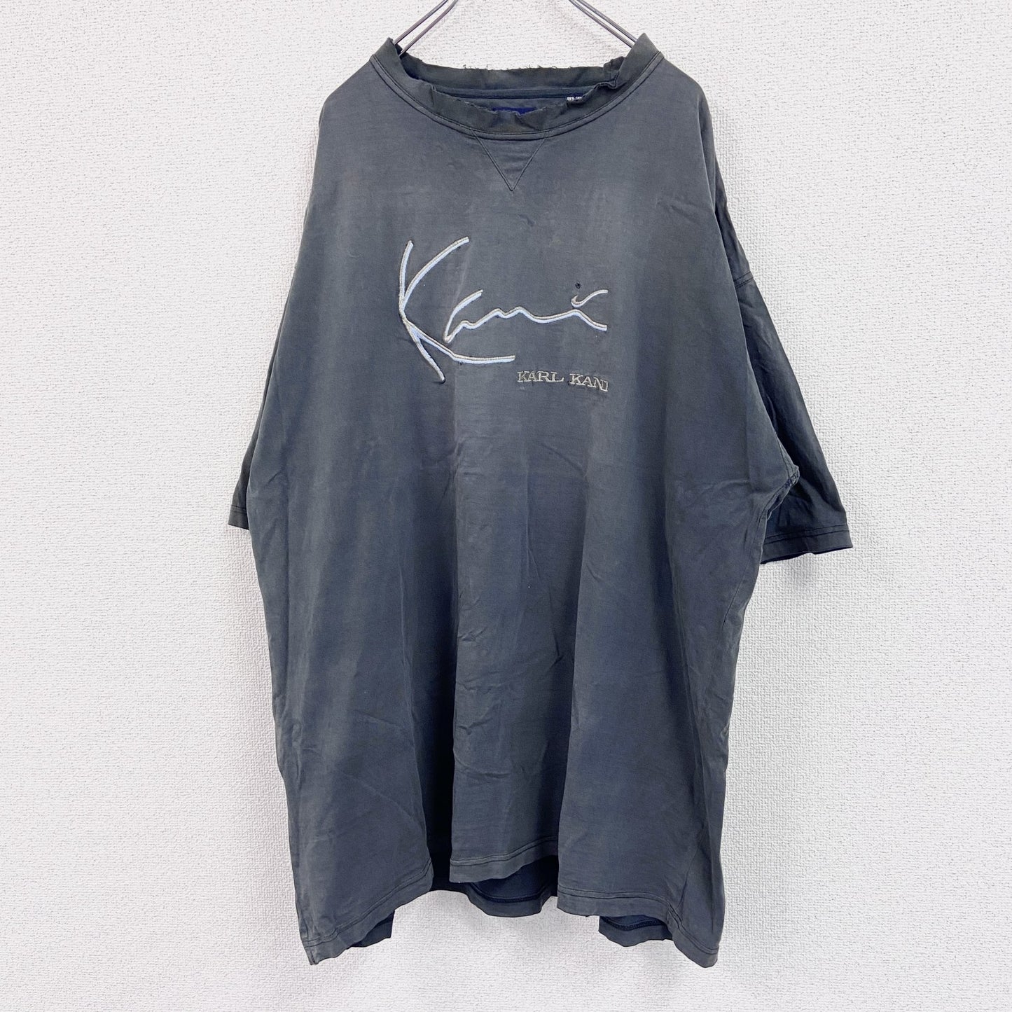 90s～　KANI JEANS　カナイ　刺繡デザインTシャツ　黒　ブヴィンテージラック　XXXLサイズ