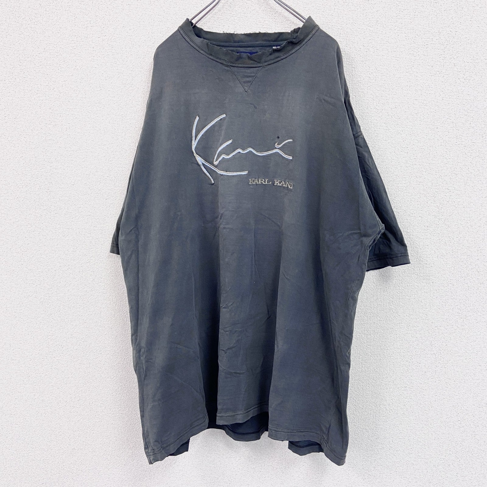 90s～　KANI JEANS　カナイ　刺繡デザインTシャツ　黒　ブヴィンテージラック　XXXLサイズ