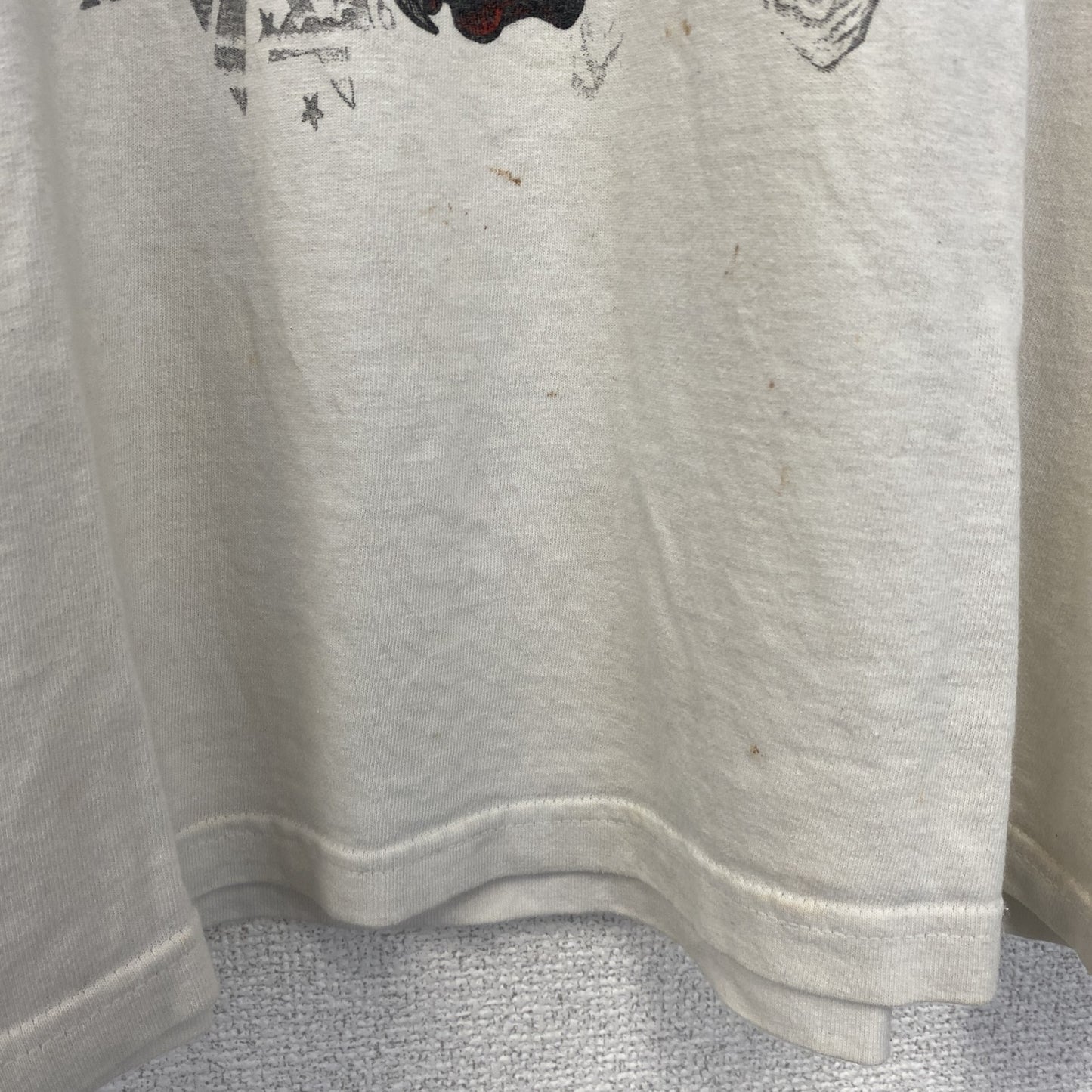 古着 used　FRUIT OF THE LOOM　半袖プリントTシャツ　ドラゴン　クルーネック　白　ホワイト　レトロ　Lサイズ