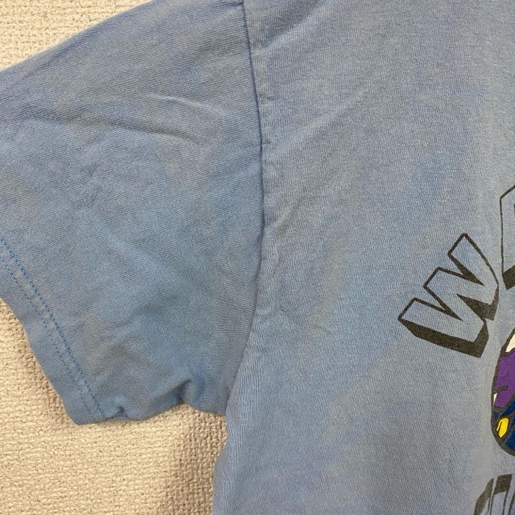 SUPER MARIO　スーパーマリオ　WALUIGI　ワルイージ　半袖プリントTシャツ　Nintendo　ニンテンドー　水色　ライトブルー　Mサイズ