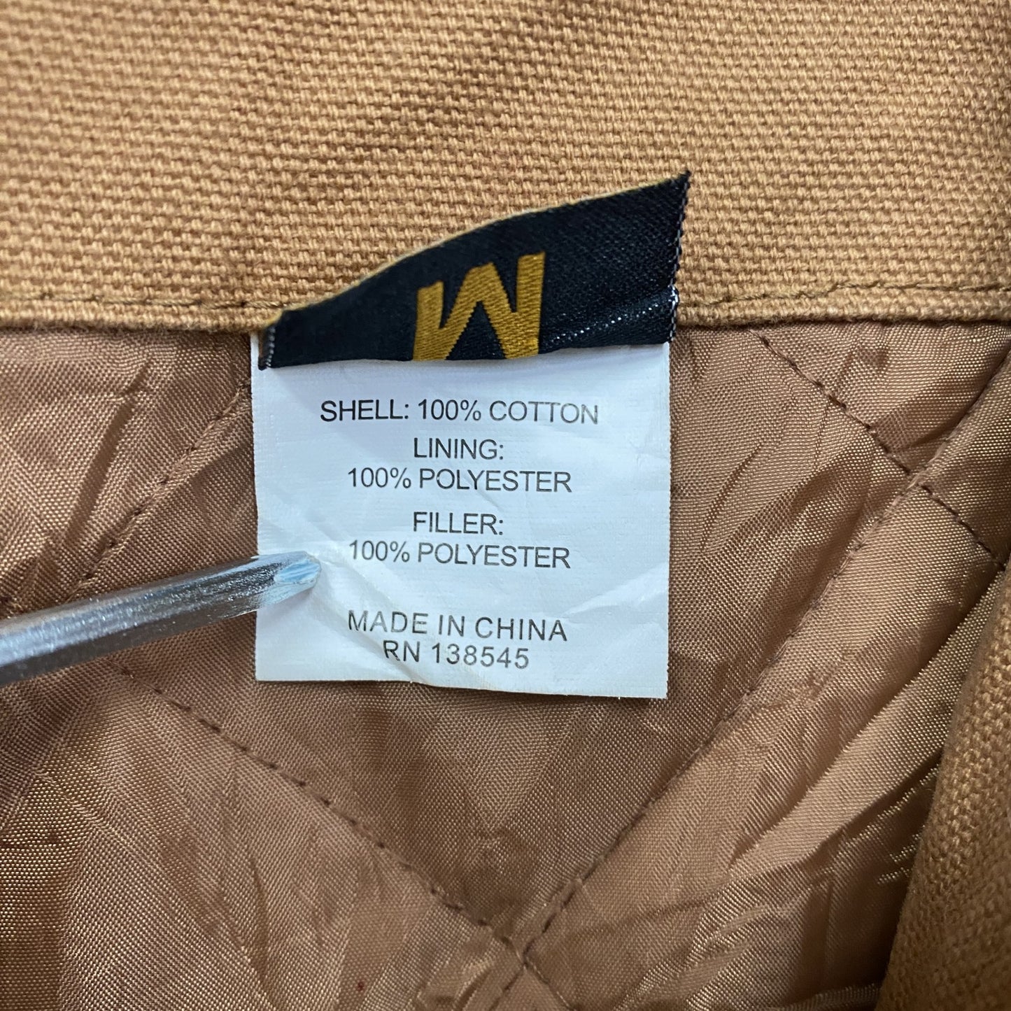 Wells lamont　ウェルズラモント　フルジップダックジャケット　キャメル　Mサイズ