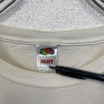 古着 used　FRUIT OF THE LOOM　半袖プリントTシャツ　ドラゴン　クルーネック　白　ホワイト　レトロ　Lサイズ