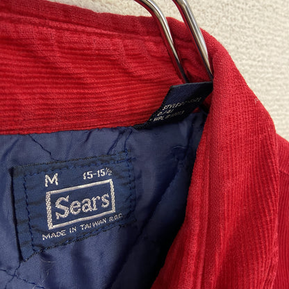 Sears　長袖コーデュロイシャツ　赤　レッド　Mサイズ