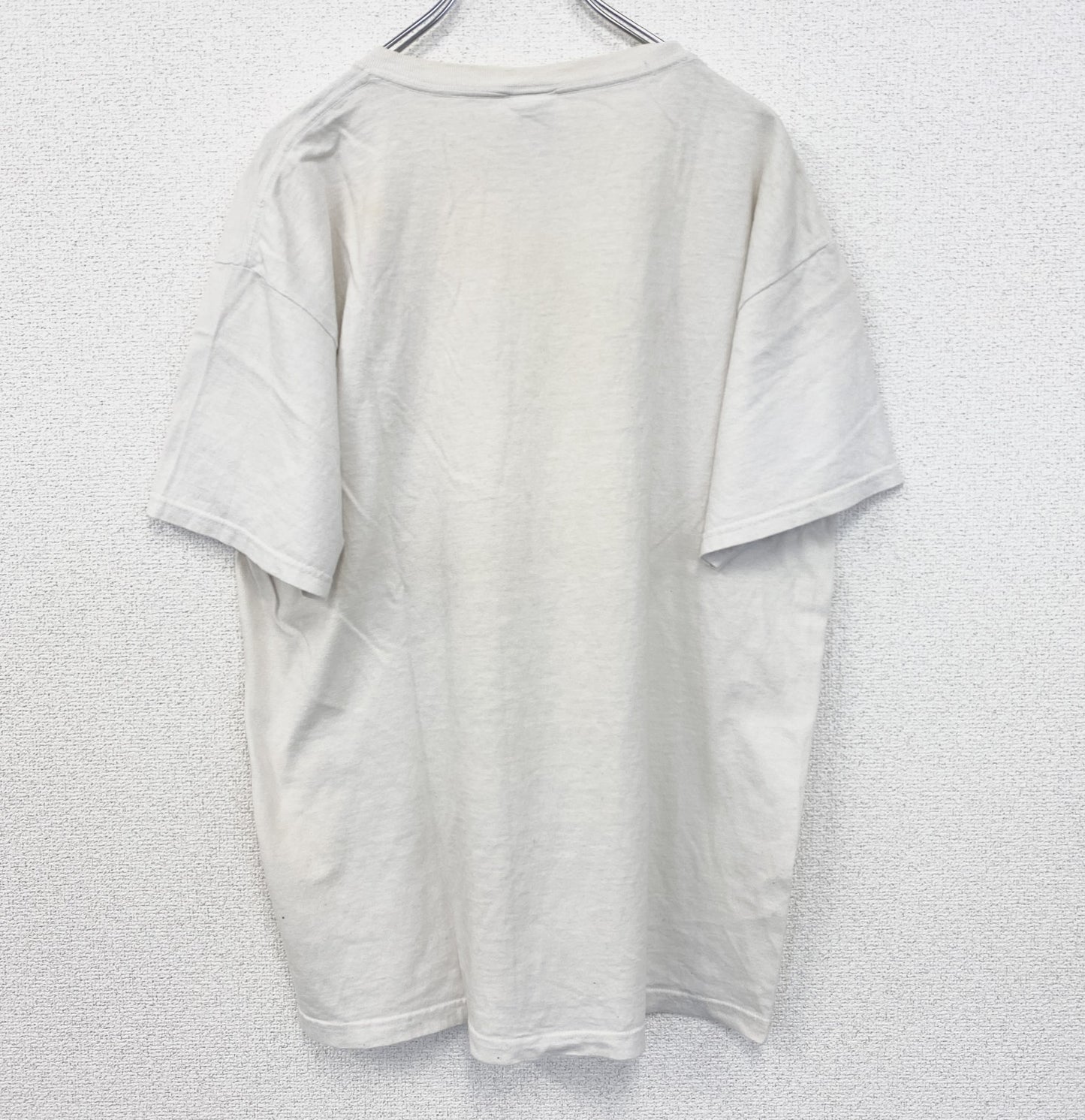 古着 used　FRUIT OF THE LOOM　半袖プリントTシャツ　ドラゴン　クルーネック　白　ホワイト　レトロ　Lサイズ