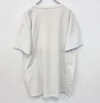古着 used　FRUIT OF THE LOOM　半袖プリントTシャツ　ドラゴン　クルーネック　白　ホワイト　レトロ　Lサイズ