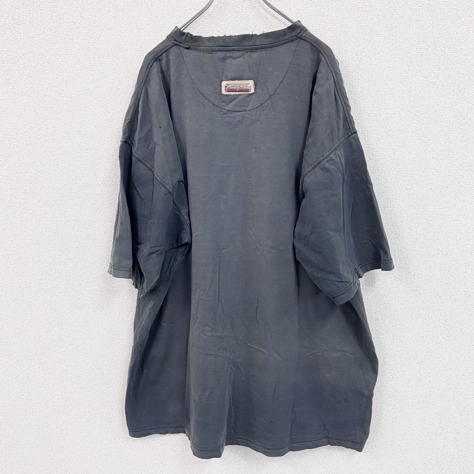 90s～　KANI JEANS　カナイ　刺繡デザインTシャツ　黒　ブヴィンテージラック　XXXLサイズ