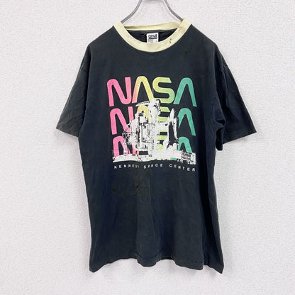 90s　anvil　アンヴィル　プリントTシャツ　シングルステッチ　NASA　黒　ブラック　Lサイズ