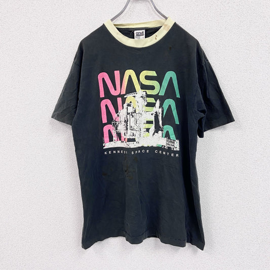 90s　anvil　アンヴィル　プリントTシャツ　シングルステッチ　NASA　黒　ブラック　Lサイズ