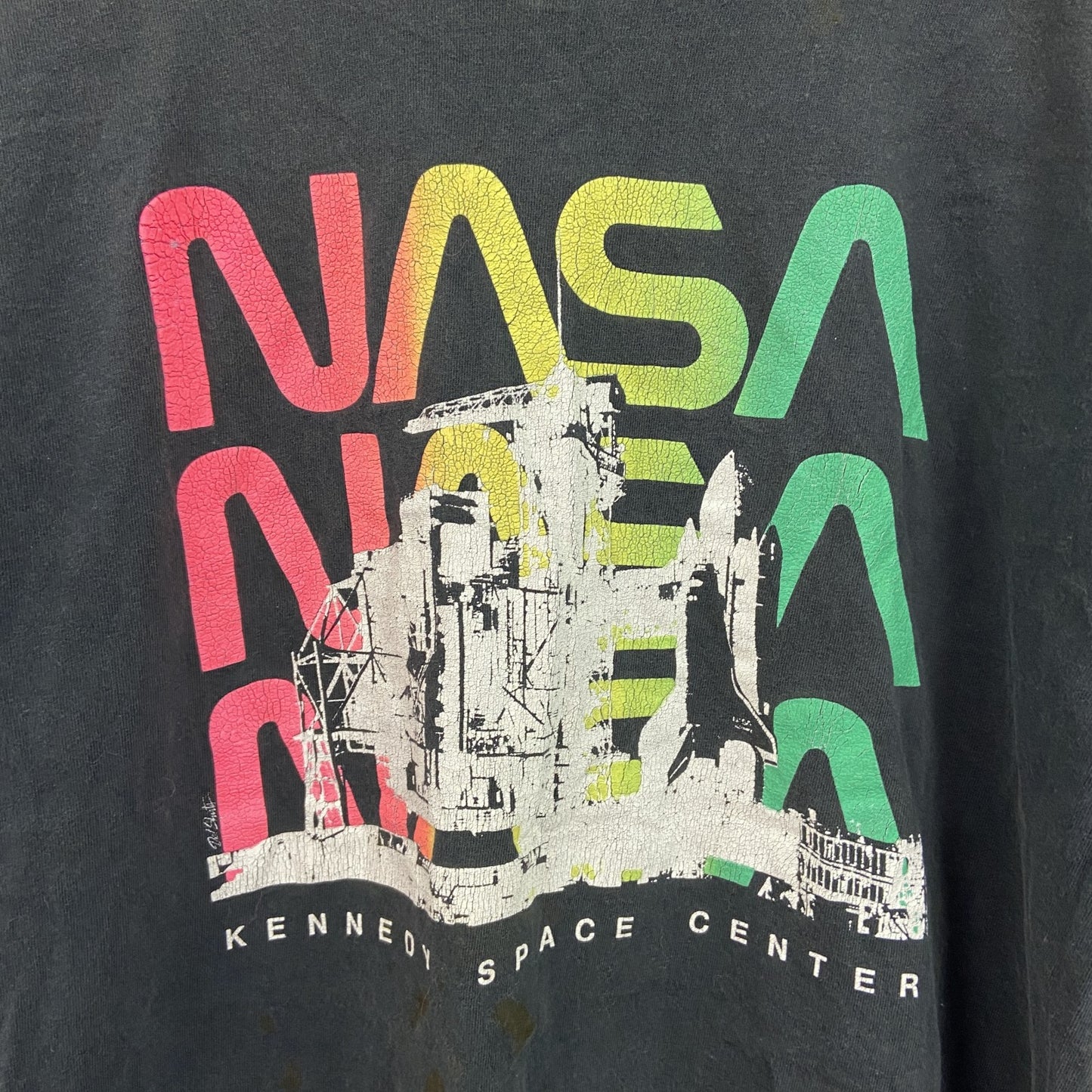 90s　anvil　アンヴィル　プリントTシャツ　シングルステッチ　NASA　黒　ブラック　Lサイズ