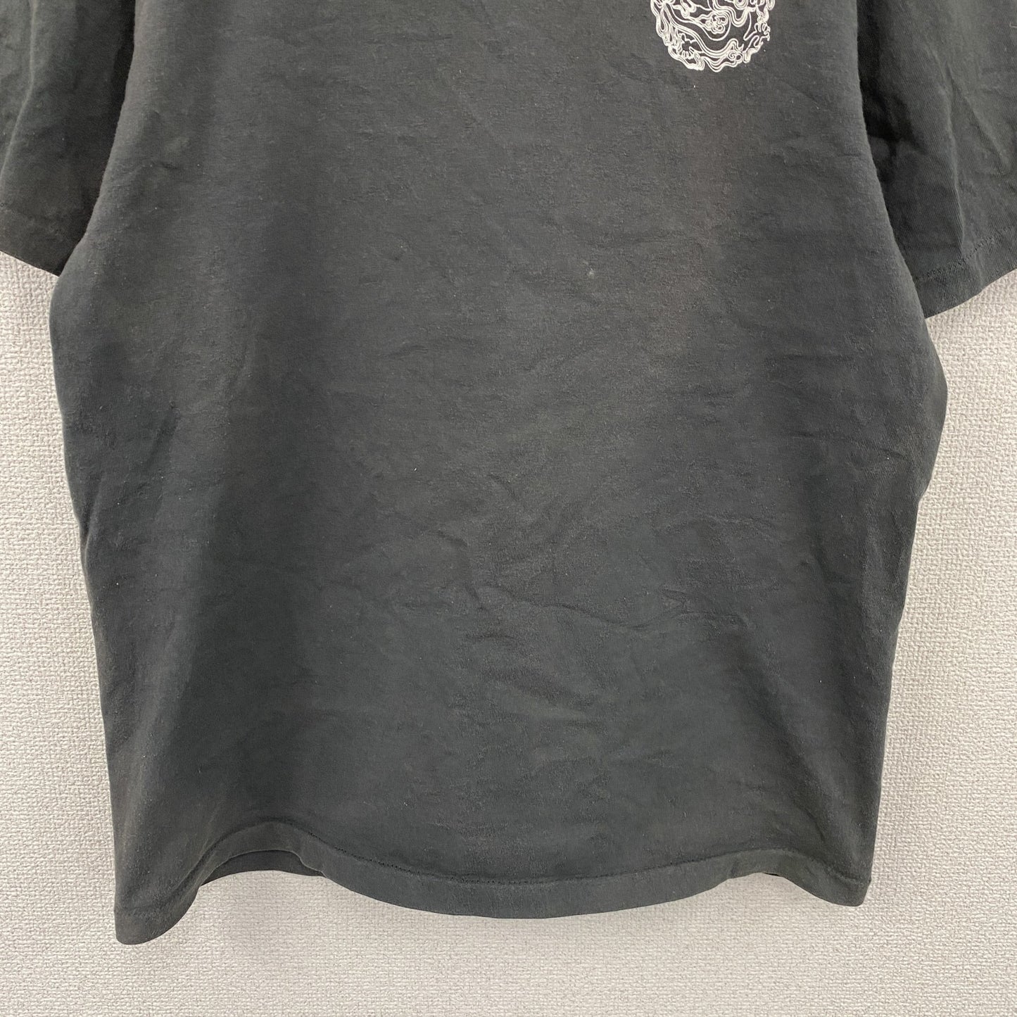 90s　OLD STUSSY　オールドステューシー　半袖プリントTシャツ　フェード　龍　ドラゴン　ダークグレー　Mサイズ