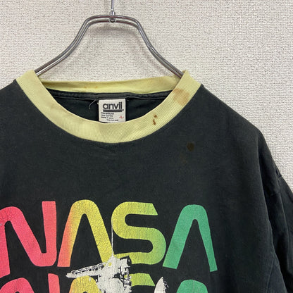 90s　anvil　アンヴィル　プリントTシャツ　シングルステッチ　NASA　黒　ブラック　Lサイズ