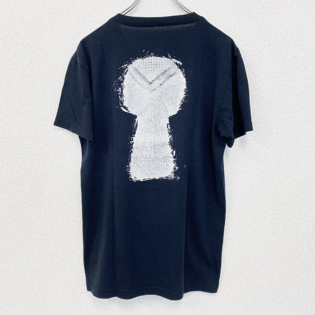 古着 used　ノーブランド　半袖プリントTシャツ　鍵穴　I ESCAPED　カジュアルデザイン　クルーネック　黒　Mサイズ