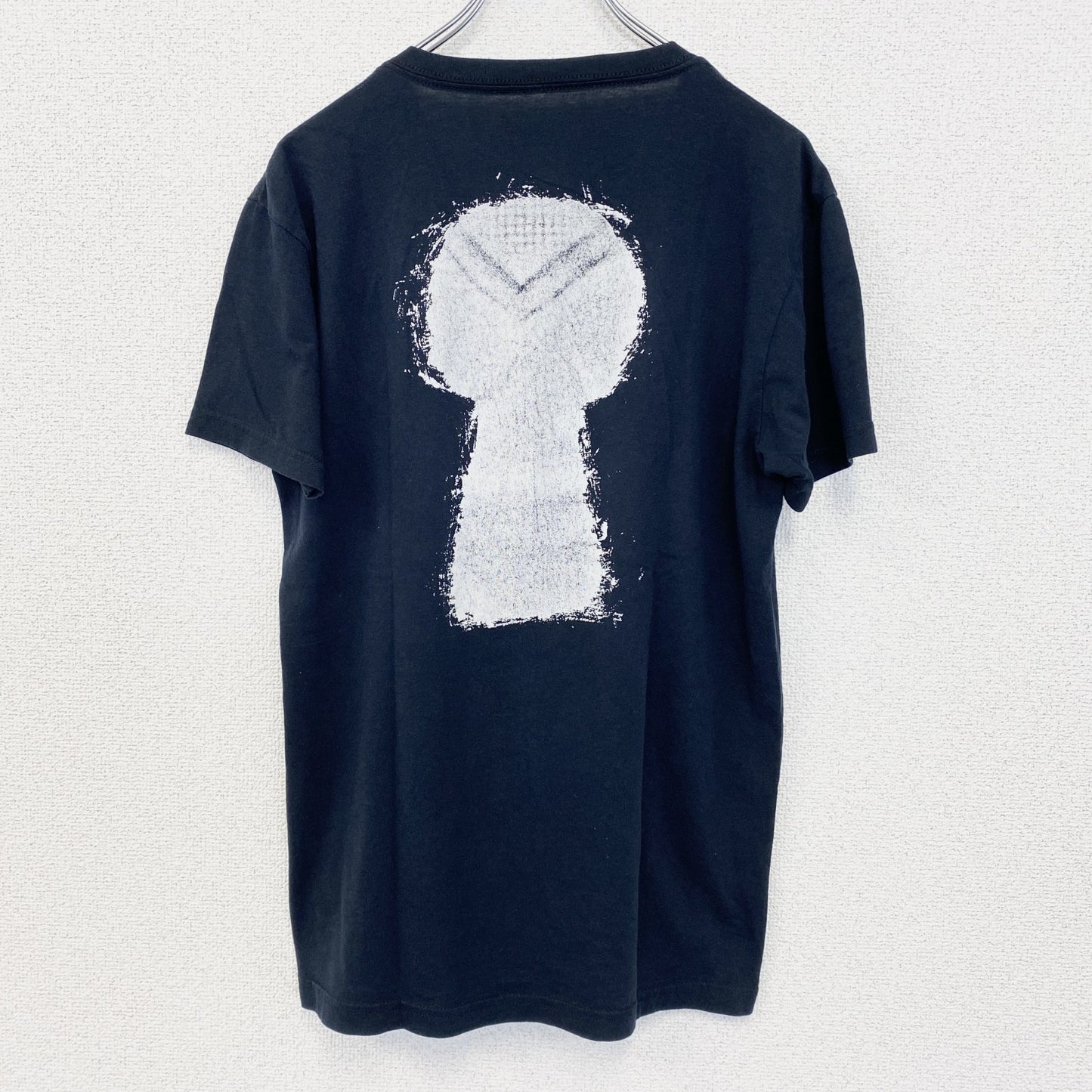 古着 used　ノーブランド　半袖プリントTシャツ　鍵穴　I ESCAPED　カジュアルデザイン　クルーネック　黒　Mサイズ