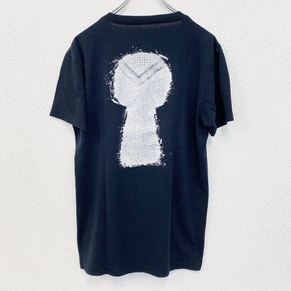 古着 used　ノーブランド　半袖プリントTシャツ　鍵穴　I ESCAPED　カジュアルデザイン　クルーネック　黒　Mサイズ