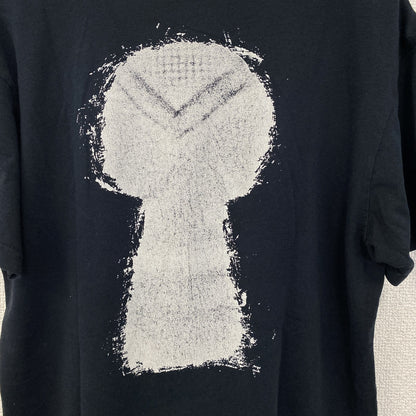 古着 used　ノーブランド　半袖プリントTシャツ　鍵穴　I ESCAPED　カジュアルデザイン　クルーネック　黒　Mサイズ