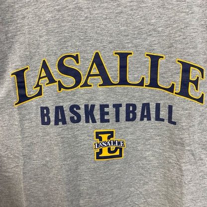 古着 used　adidas　アディダス　半袖プリントTシャツ　ラサール　エクスプローラーズ　カレッジ　バスケ　グレー　Mサイズ