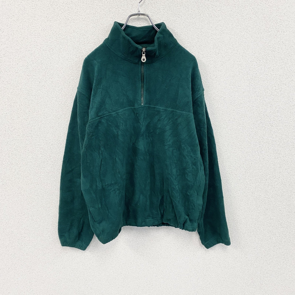 90s～　LAND’S END　ランズエンド　ハーフジップフリースプルオーバー　ヴィンテージ　緑　グリーン　Mサイズ