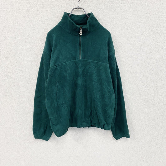 90s～　LAND’S END　ランズエンド　ハーフジップフリースプルオーバー　ヴィンテージ　緑　グリーン　Mサイズ