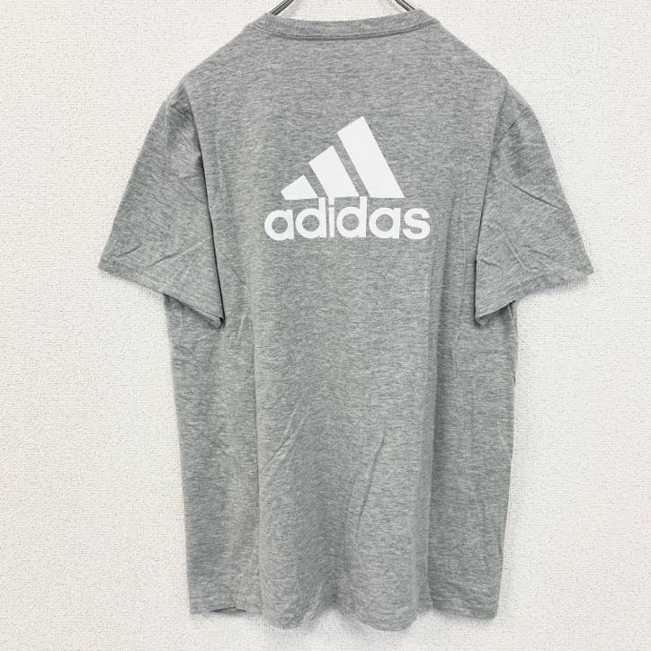 古着 used　adidas　アディダス　半袖プリントTシャツ　ラサール　エクスプローラーズ　カレッジ　バスケ　グレー　Mサイズ