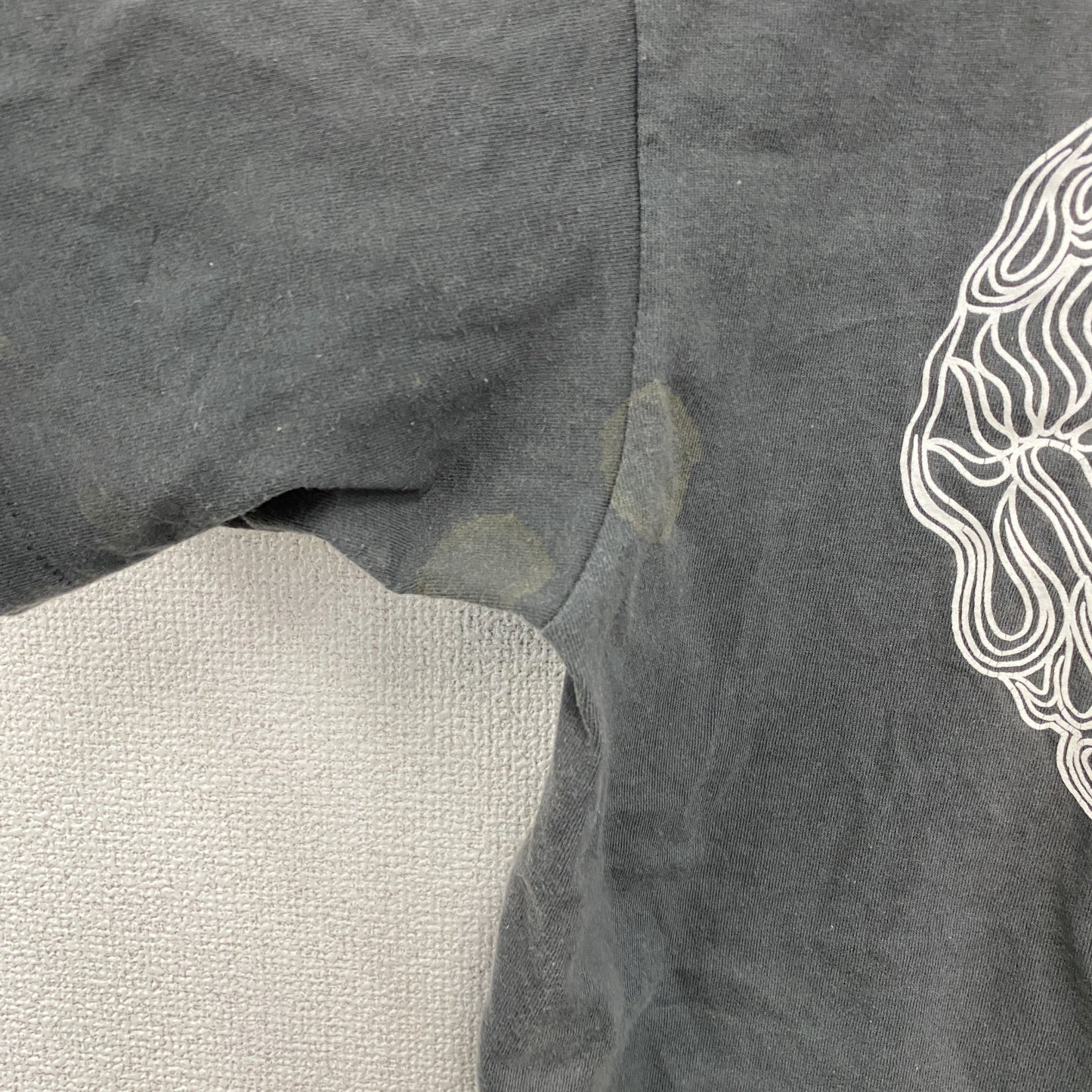 90s　OLD STUSSY　オールドステューシー　半袖プリントTシャツ　フェード　龍　ドラゴン　ダークグレー　Mサイズ