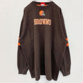 古着 used　NFL　長袖ロゴプリントTシャツ　BROWNS　ブラウンズ　アメフト　茶色　ビッグシルエット　2XLサイズ