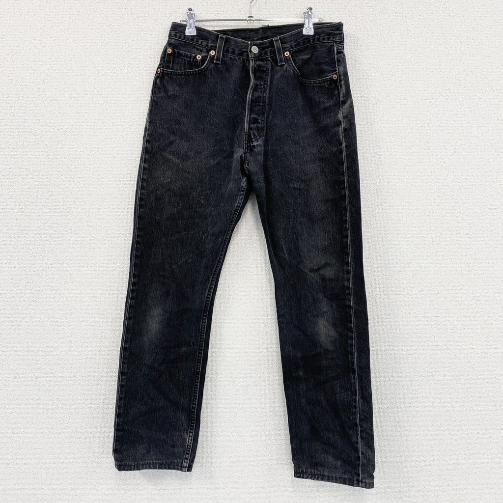 90s～　Levi's　リーバイス　501　ブラックデニムパンツ/ジーンズ　ボタンフライ　ヴィンテージ　黒　ブラック　W30サイズ
