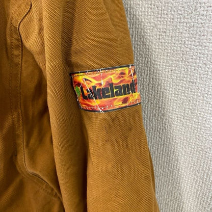 LAKE LAND　フルジップダックジャケット　比翼仕立て　フラップポケット　キャメル　XLサイズ